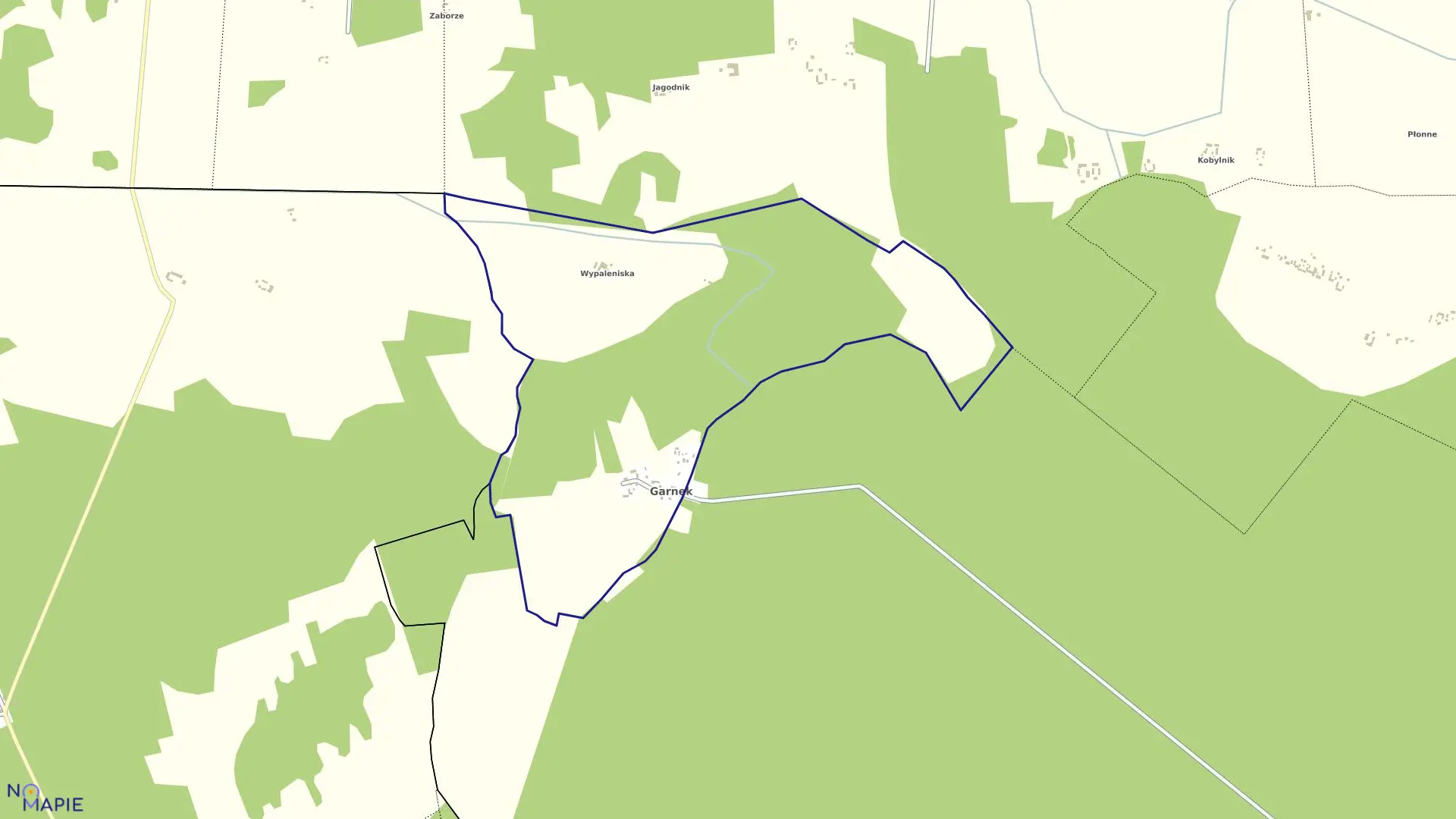 Mapa obrębu GARNEK w gminie Ceranów